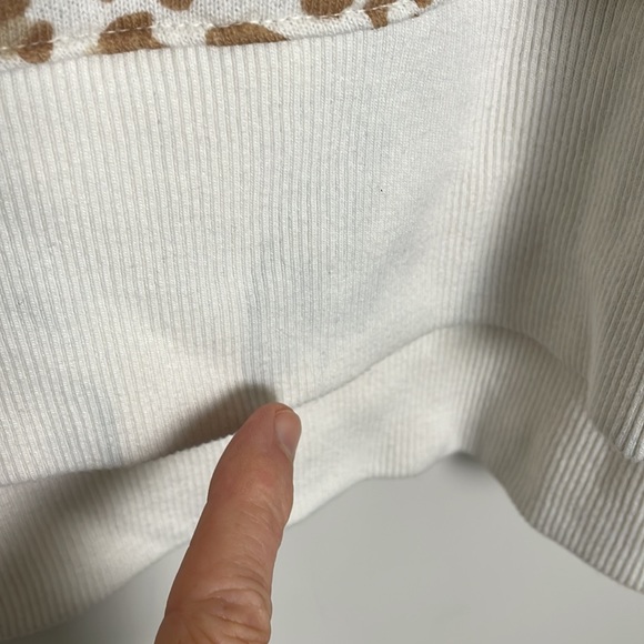 Time and Tru tan Leopard print white trim -pullover sweat shirt- Large - Picture 4 of 14